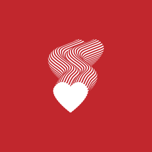 Grafisk hjerte brusch lavet med symbol